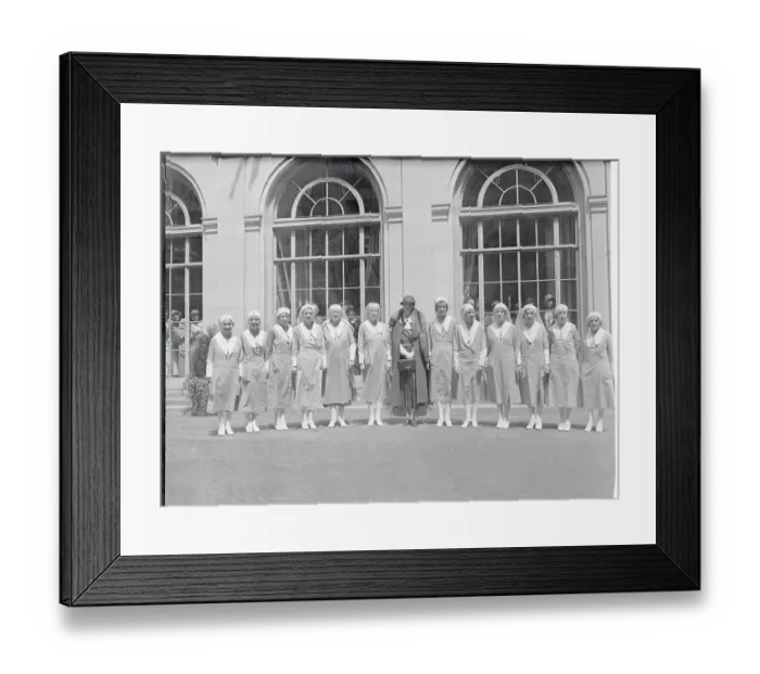 Framed Print : Eleanor Roosevelt with Red Cross Girls Framed Print : Eleanor Roosevelt with Red Cross Girls