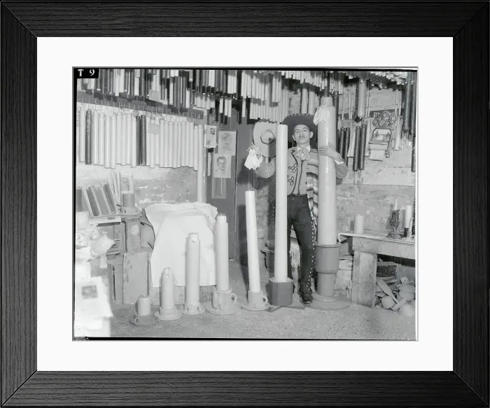 Framed Print : Jose Herrera Posing with Candles Framed Print : Jose Herrera Posing with Candles