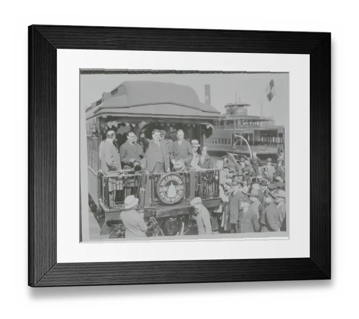 Framed Print : Edouard Herriot Waving from Train