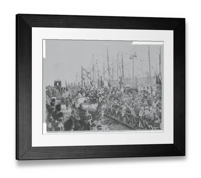 Framed Print : People Observing Floats in Celebration Framed Print : People Observing Floats in Celebration