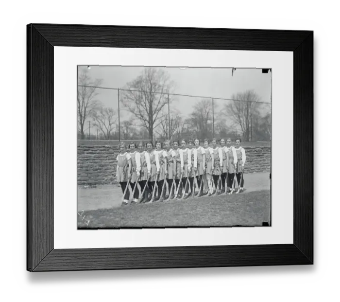 Framed Print : Women's Hockey Team Posing Together Framed Print : Women's Hockey Team Posing Together