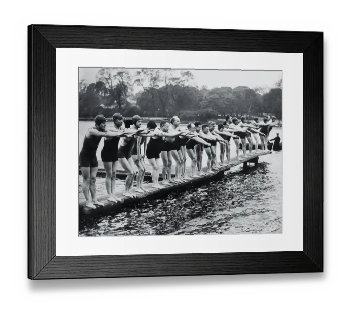 Framed Print : Swimming Club Preparing for Race Framed Print : Swimming Club Preparing for Race