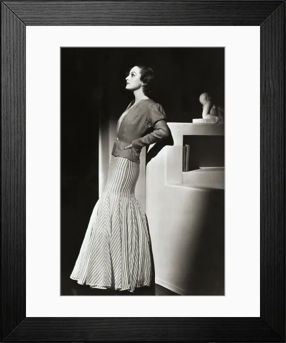 Framed Print : Actress Joan Crawford Modeling Tailored Skirt and Jacket
