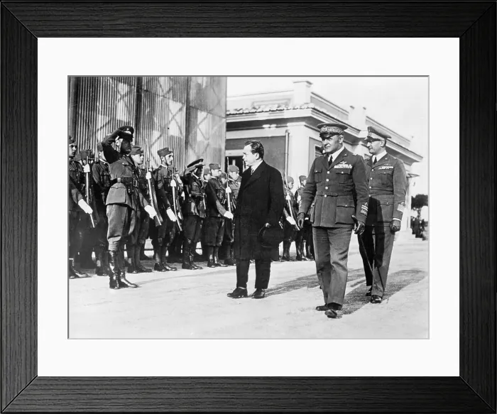Framed Print : Chancellor Dollfuss Inspecting Honor Guard