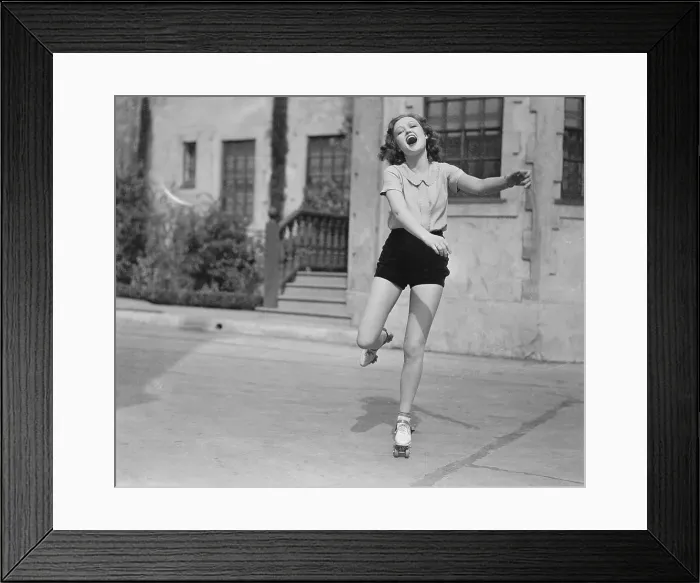 Framed Print : Woman Roller Skating Framed Print : Woman Roller Skating