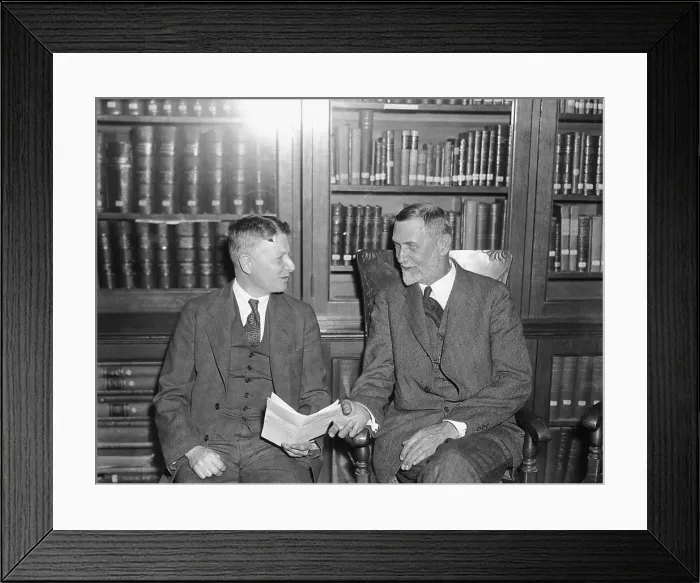 Framed Print : Sewall Wright Speaking with George Parker Framed Print : Sewall Wright Speaking with George Parker