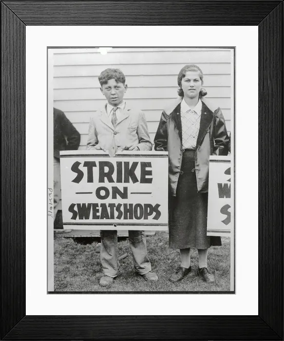 Framed Print : Children Striking Against Sweatshops Framed Print : Children Striking Against Sweatshops