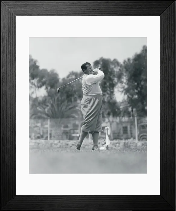 Framed Print : Oliver Hardy in Golfing Action Framed Print : Oliver Hardy in Golfing Action