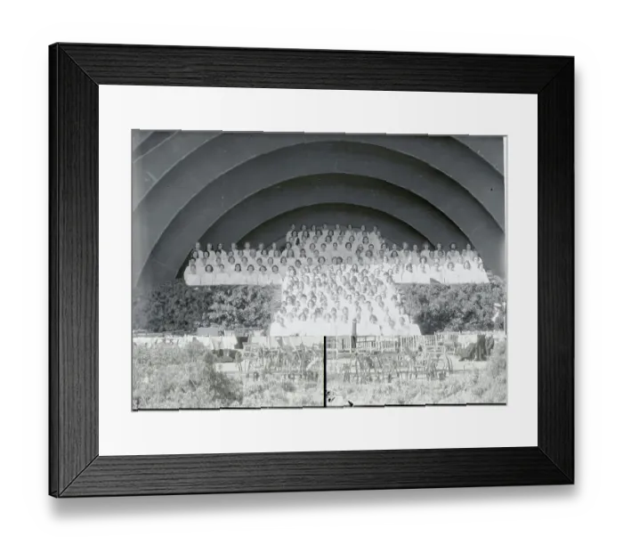 Framed Print : Sunrise Chorus Seated in Cross Formation Framed Print : Sunrise Chorus Seated in Cross Formation