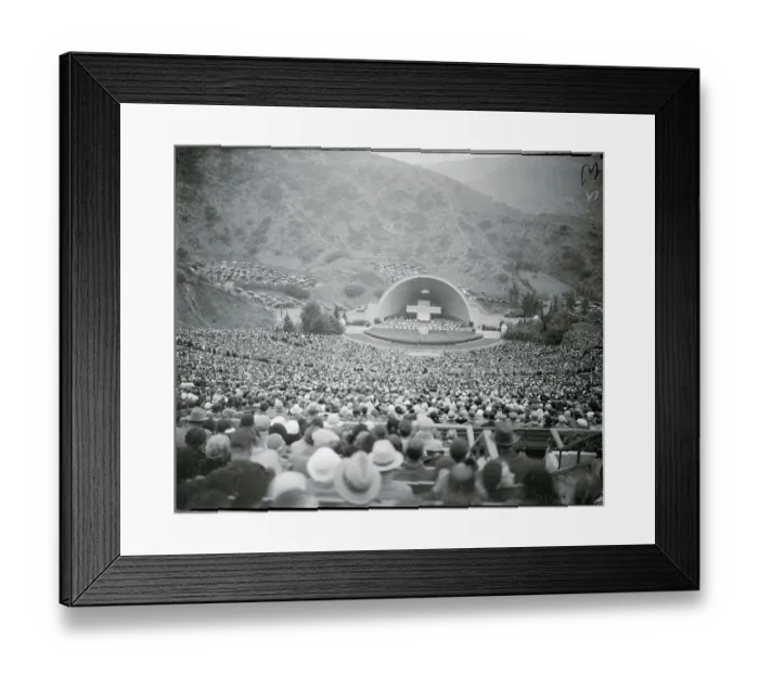 Framed Print : Large Crowd Gathering for Easter Service