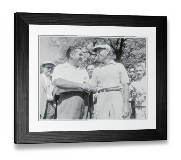 Framed Print : Ben Hogan Shaking Hands with Ed Oliver Framed Print : Ben Hogan Shaking Hands with Ed Oliver