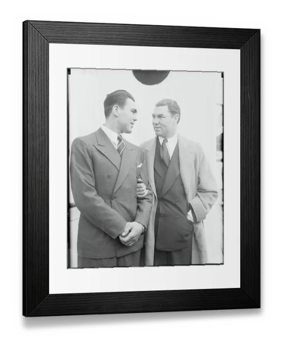 Framed Print : Max Schmeling Speaking with Jack Dempsey Framed Print : Max Schmeling Speaking with Jack Dempsey