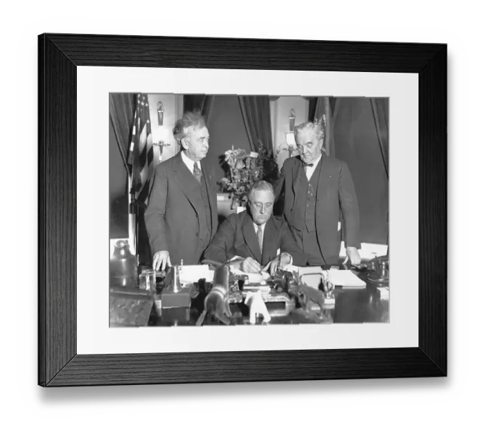 Framed Print : Roosevelt Signing Tennessee Valley Authority Bill Framed Print : Roosevelt Signing Tennessee Valley Authority Bill