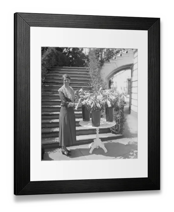 Framed Print : Eleanor Roosevelt with Vases of Easter Lilies Framed Print : Eleanor Roosevelt with Vases of Easter Lilies