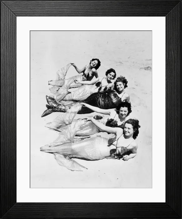 Framed Print : Models Dressed as Mermaids for Neptune's Extravaganza in California Framed Print : Models Dressed as Mermaids for Neptune's Extravaganza in California