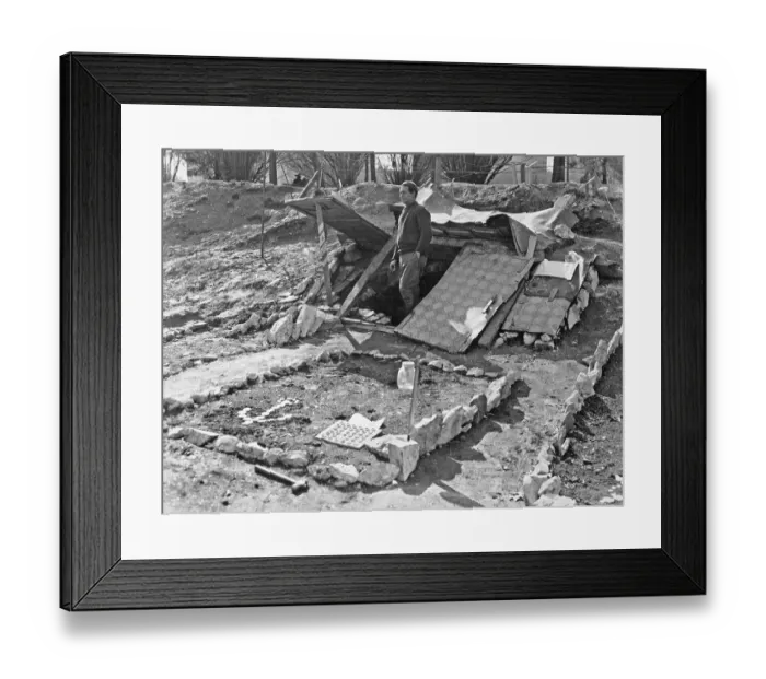 Framed Print : Group Of Unemployed Living In Crudehuts Framed Print : Group Of Unemployed Living In Crudehuts