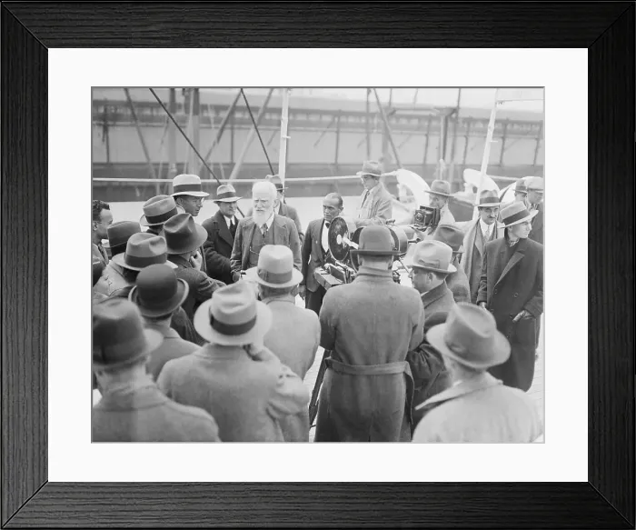 Framed Print : Cameramen Bombarding George Bernard Shaw