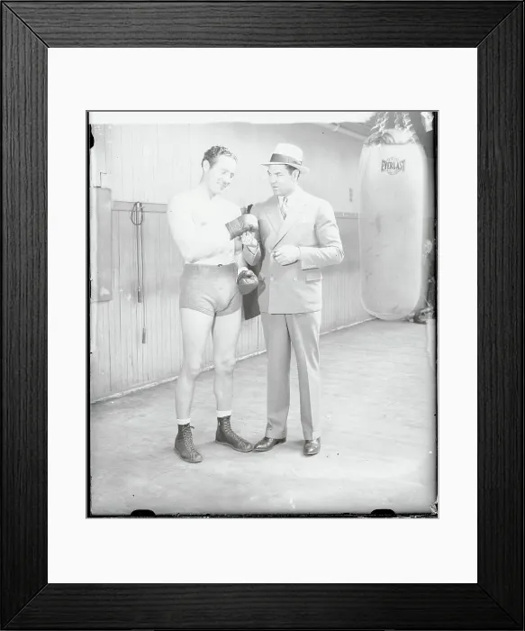 Framed Print : Jack Dempsey Examining Max Baer's Gloves Framed Print : Jack Dempsey Examining Max Baer's Gloves