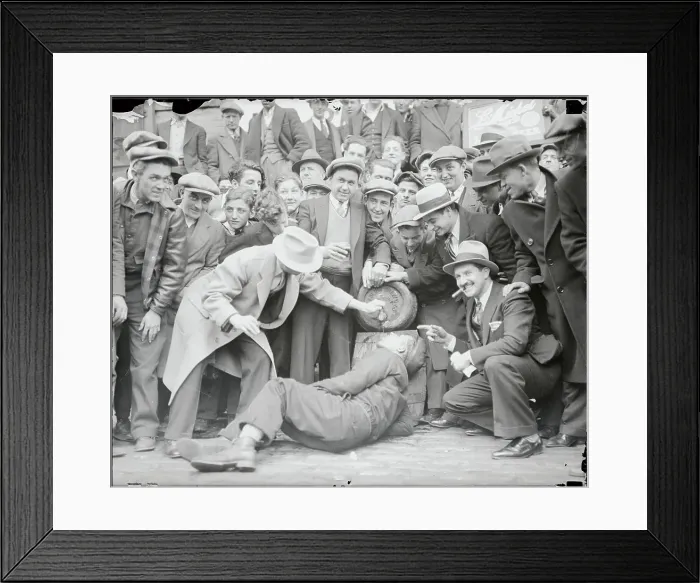 Framed Print : Man Drinking from Keg Framed Print : Man Drinking from Keg