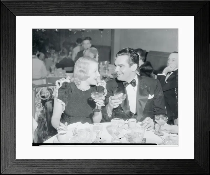 Framed Print : Actress Greta Nissen and Husband Weldon Heyburn Dining Framed Print : Actress Greta Nissen and Husband Weldon Heyburn Dining