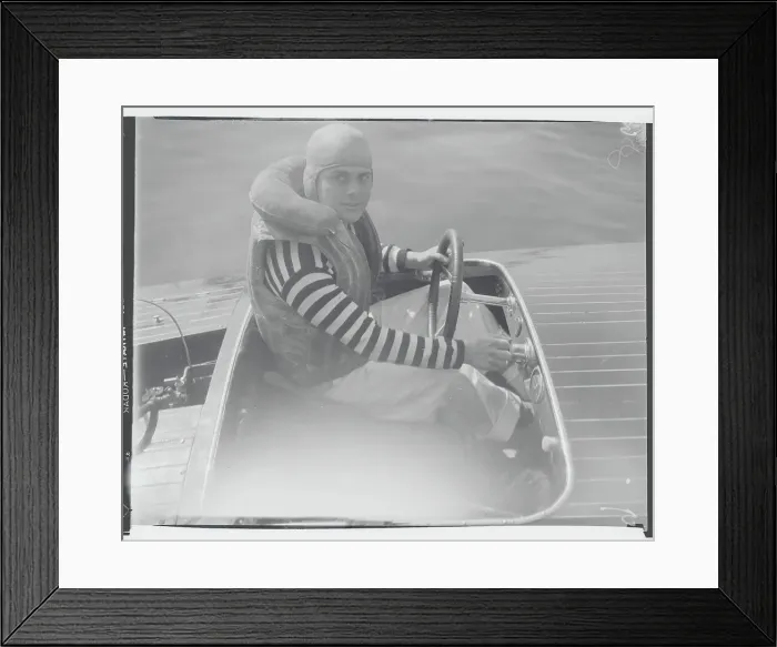 Framed Print : Rodney Pantages in Motorboat Framed Print : Rodney Pantages in Motorboat