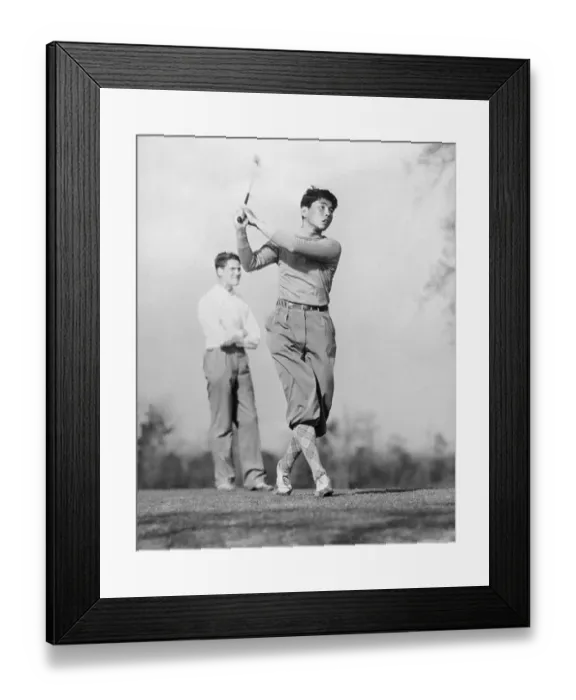 Framed Print : Fumitaka Konoye Playing Golf Framed Print : Fumitaka Konoye Playing Golf
