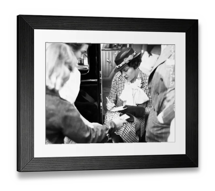 Framed Print : Actress Gloria Swanson Giving Her Autograph Framed Print : Actress Gloria Swanson Giving Her Autograph