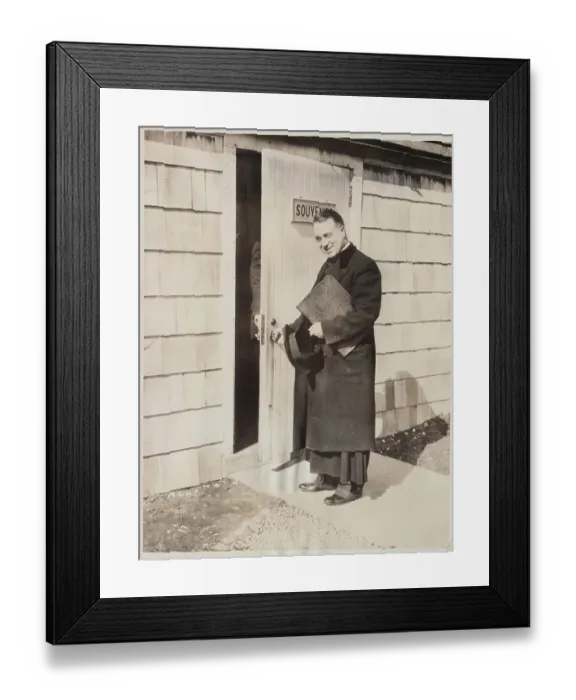 Framed Print : Father Charles E. Coughlin Entering Building Framed Print : Father Charles E. Coughlin Entering Building