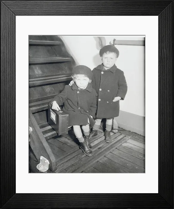 Framed Print : Siblings in Identical Outfits