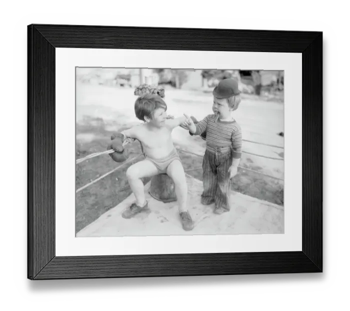 Framed Print : Boys in Make Believe Boxing Ring Framed Print : Boys in Make Believe Boxing Ring