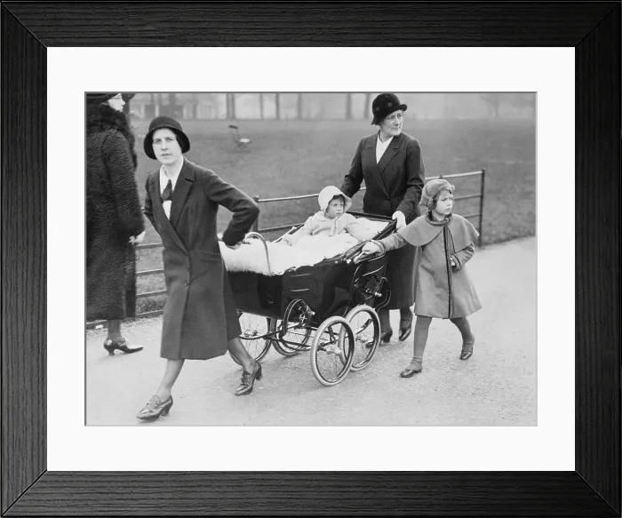 Framed Print : Nannies on Outing with Princesses of England Framed Print : Nannies on Outing with Princesses of England