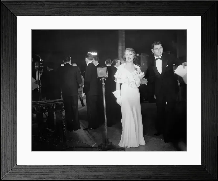 Framed Print : Actress Fay Wray and Escort Arriving for Premiere of King Kong Framed Print : Actress Fay Wray and Escort Arriving for Premiere of King Kong