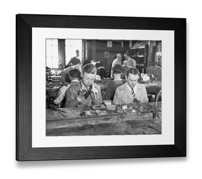 Framed Print : Pupils Working in Jewelry Class Framed Print : Pupils Working in Jewelry Class