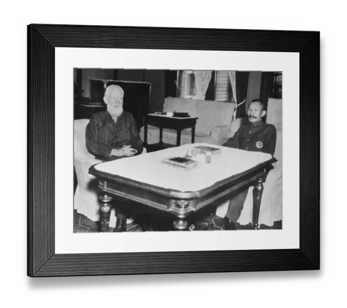 Framed Print : Author George Bernard Shaw Visiting General Sadao Araki Framed Print : Author George Bernard Shaw Visiting General Sadao Araki