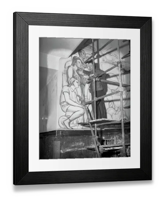 Framed Print : Frescoes Being Painted by Diego Rivera Framed Print : Frescoes Being Painted by Diego Rivera