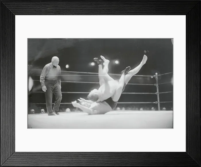 Framed Print : Referee Watching Wrestlers Framed Print : Referee Watching Wrestlers