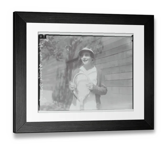 Framed Print : Helen Moody Wills Holding Tennis Racquet Framed Print : Helen Moody Wills Holding Tennis Racquet