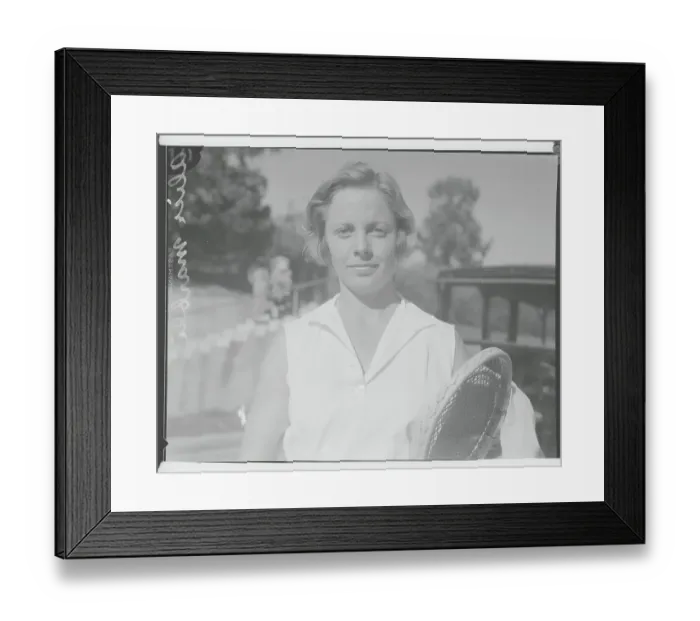 Framed Print : Tennis Player Alice Marble with Tennis Racquet Framed Print : Tennis Player Alice Marble with Tennis Racquet