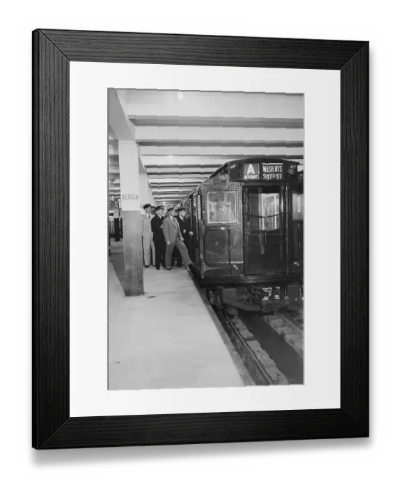 Framed Print : Passengers Boarding Subway Train