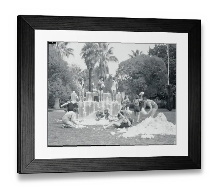 Framed Print : Girl Scouts Having Snowball Fight Framed Print : Girl Scouts Having Snowball Fight