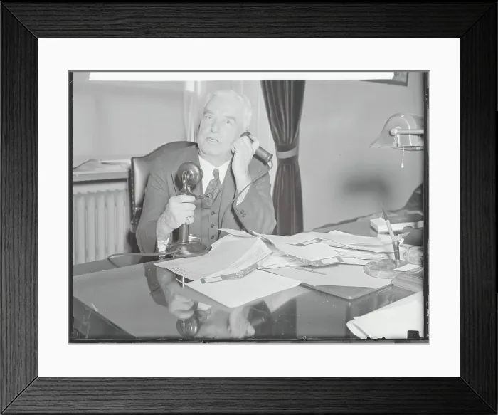 Framed Print : Thomas Cullen Talking on Telephone