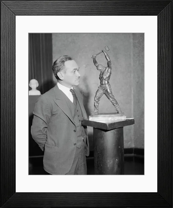 Framed Print : Max Kalish Posing with Statue Framed Print : Max Kalish Posing with Statue