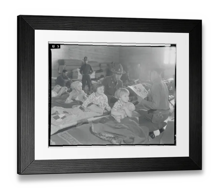 Framed Print : Guardsmen Playing with Young Children Framed Print : Guardsmen Playing with Young Children
