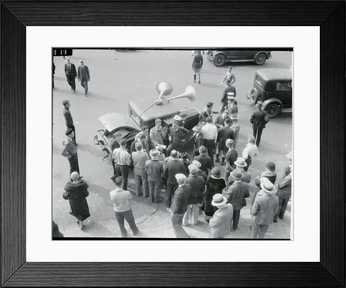 Framed Print : Bullhorn on Car at Earthquake Relief Center Framed Print : Bullhorn on Car at Earthquake Relief Center