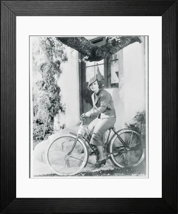 Framed Print : Joan Crawford Riding Bicycle Framed Print : Joan Crawford Riding Bicycle