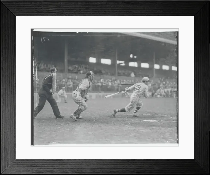 Framed Print : Gus Mancuso Dropping Baseball Bat for Run Framed Print : Gus Mancuso Dropping Baseball Bat for Run