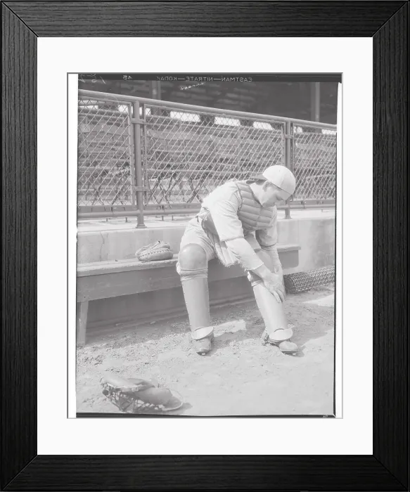 Framed Print : Gus Mancuso Dressing for Practice Framed Print : Gus Mancuso Dressing for Practice