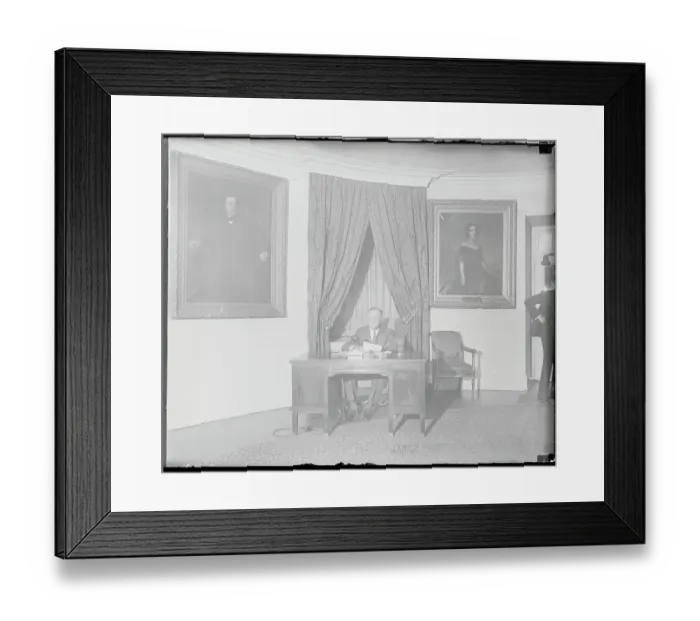 Framed Print : Franklin Roosevelt Seated at His Desk Framed Print : Franklin Roosevelt Seated at His Desk