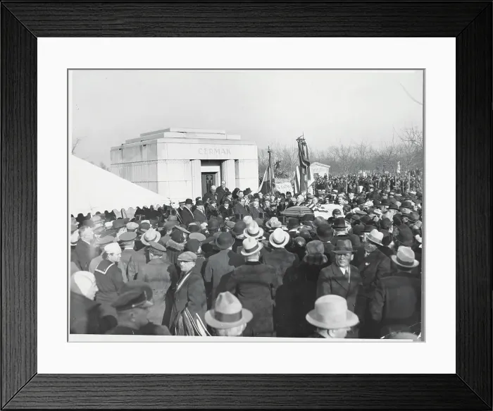 Framed Print : Congregation at Burial Site of Late Mayor Anton J. Cermak Framed Print : Congregation at Burial Site of Late Mayor Anton J. Cermak