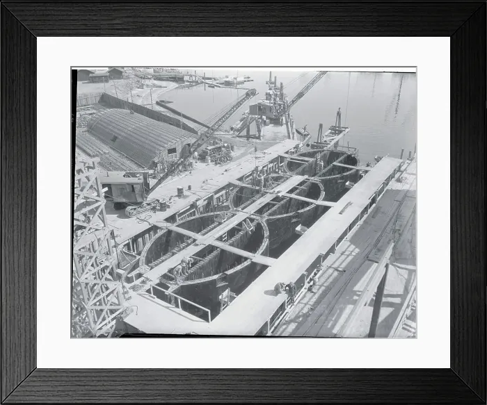Framed Print : Harbor Construction Underway at Long Beach Framed Print : Harbor Construction Underway at Long Beach